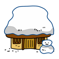 积雪或茅草屋顶的房子