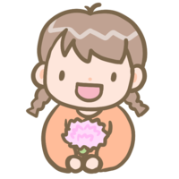 カーネーションを渡す女の子