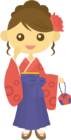 Female material in a hakama
