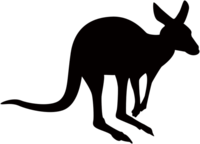 カンガルーのシルエット