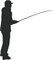 Silhouette of an angler