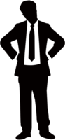 烦恼的生意人的剪影