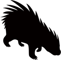 Silhouette of a porcupine full of whole body needles