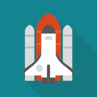 Space Shuttle flat design icon