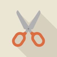 Scissors flat design icon