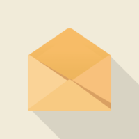 Flat icon with opened email