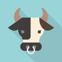 Dairy cow flat icon
