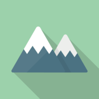 山のフラットアイコン