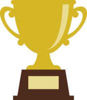 Flat illustration of trophy (winning cup) <gold-silver-copper>