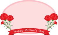 (母亲节)装饰康乃馨的椭圆形框架