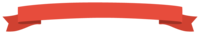 見出しタイトル用アーチ型リボンの飾り帯イラスト(赤/シャンパンゴールド/イエローゴールド)