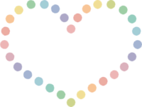 Heart-shaped hand-painted dot pattern (polka dot pattern) frame Frame