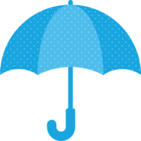 雨伞(水珠图案)-蓝黄色粉色