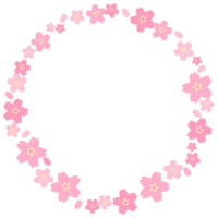 桜の丸型(円形)フレーム飾り枠