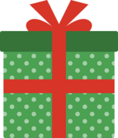圣诞礼物(礼盒)(绿色-水珠/条纹)