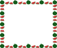 (果物-フルーツ)西瓜(すいか-スイカ)のフレーム飾り枠