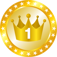 Medal-shaped crown illustration <Ranking 1st-2nd-3rd>