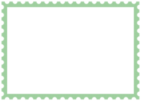 Cute postage stamp style frame decoration frame illustration <dot pattern: green>