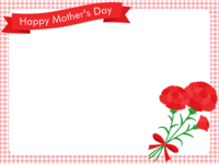 (Mother's Day) Message card with carnation (red-pink)