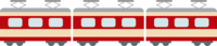 赤いラインが入った電車(鉄道車両)