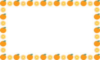 (果物-フルーツ)ミカン(オレンジ)のフレーム飾り枠