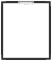 黒色のバインダー(クリップボード)のフレーム飾り枠イラスト＜無地＞