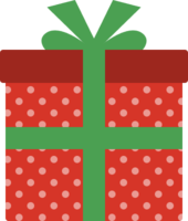 クリスマスプレゼント(ギフトボックス)(赤色：水玉/ストライプ)