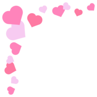 (2月/バレンタイン)ハートのコーナーフレーム飾り枠イラスト(ピンク-パステルカラー-チョコレート)