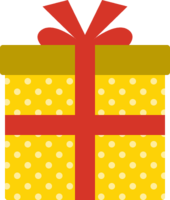 クリスマスプレゼント(ギフトボックス)(黄色：水玉/ストライプ)