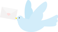 Homing pigeon with an envelope