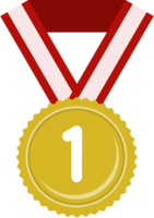 金メダル-銀メダル-銅メダルのフラットイラスト＜数字入り＞