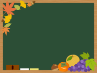 Blackboard of autumn leaves and autumn taste