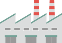Manufacturing factory material with chimney