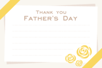(Father's Day) Ribbon and rose message card <Yellow-Blue>