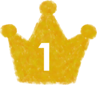 クレヨン風王冠イラスト＜ランキング1位-2位-3位＞