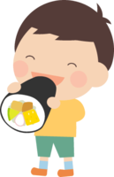[Setsubun illustration] A child wearing an Ehomaki