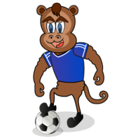 Monkey character of soccer player