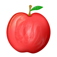 手绘风格的红苹果