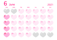 Heart calendar for June 2021