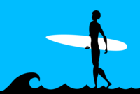 Male surfer silhouette