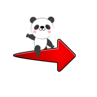 Panda on the arrow