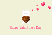 Valentine card of cute cat