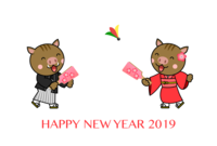 Wild boar New Year's card