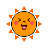 Sun character with a big laugh