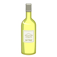 Simple white wine bottle