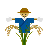 Scarecrow in the rice field