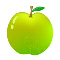 Glossy green apple