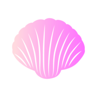 ピンク二枚貝殻シルエット