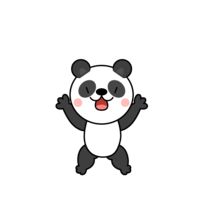 Surprised and surprised panda character