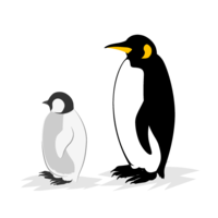 Parent-child emperor penguin